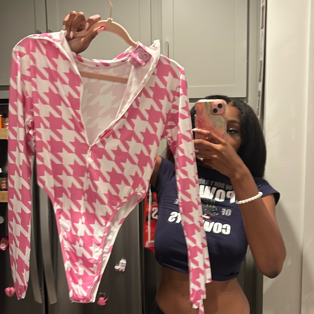 Halloween Pink Houndstooth Jumper!